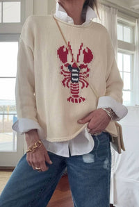 Pink Pineapple - Chloe Rollneck Lobster Sweater