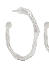 forte forte Women's Small Hoop Earrings in argento silver - women's jewelry - detail view