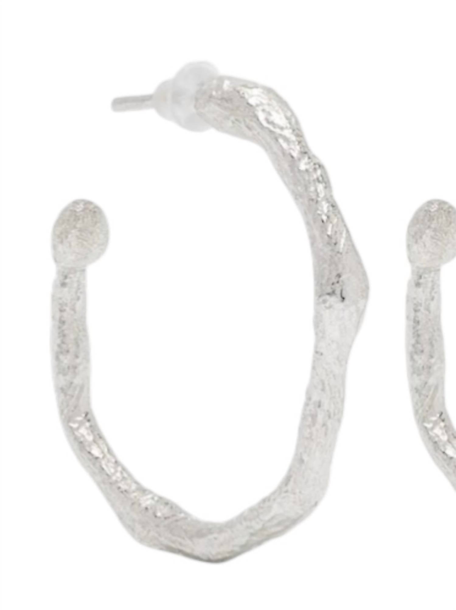 forte forte Women's Small Hoop Earrings in argento silver - women's jewelry - detail view