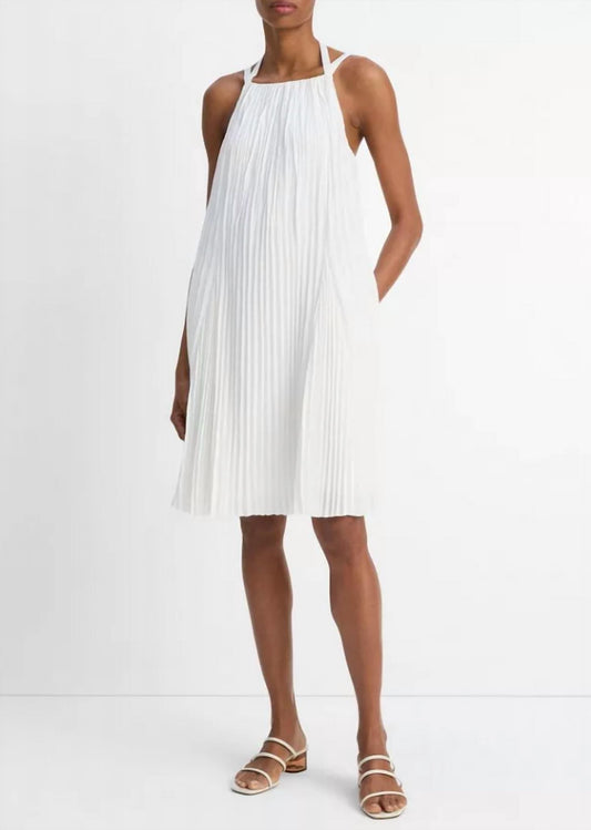 Vince - Pleated A- Line Pintuck Mini Dress