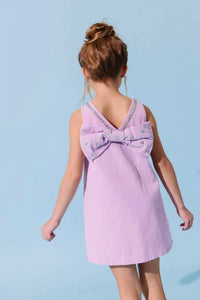 Lola + The Boys - Crystal Heart Denim Bow Dress