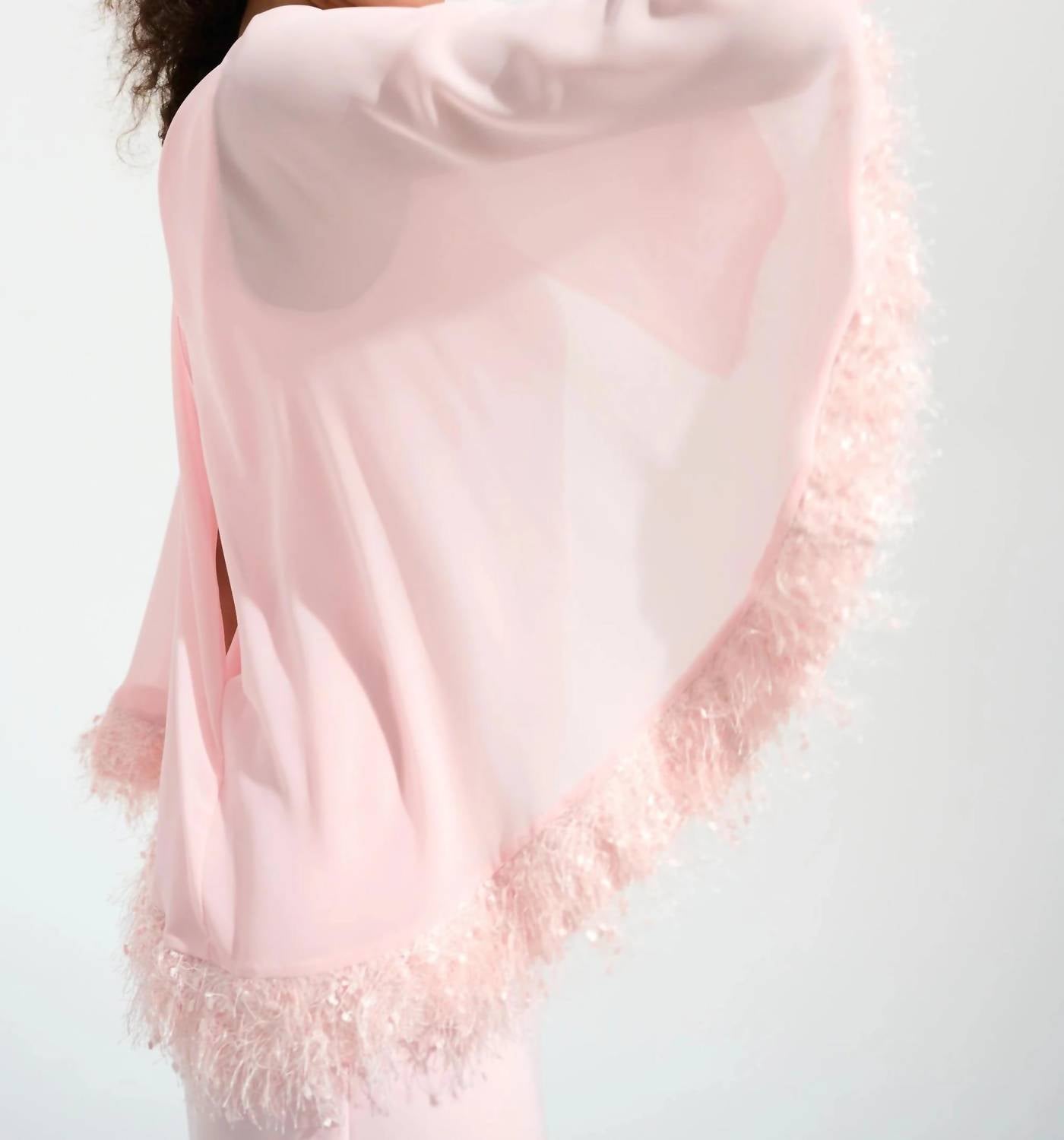 Joseph Ribkoff - Chiffon Cape Sleeves A-line Dress