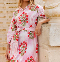 Pink City Prints - Pink City Prints Poppy Stripe Corfu Dress