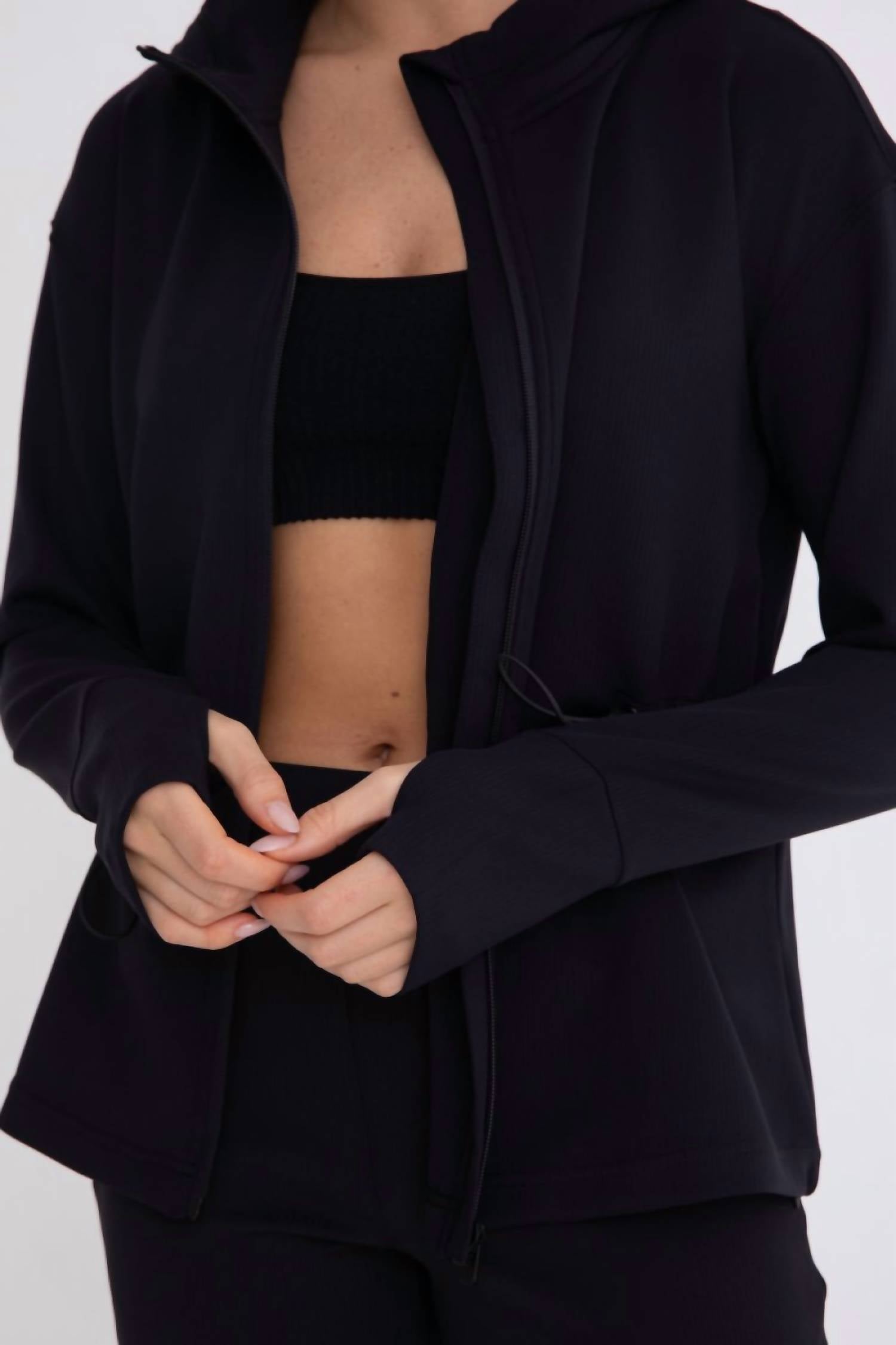 Mono B - Ribbed Hooded Jacket