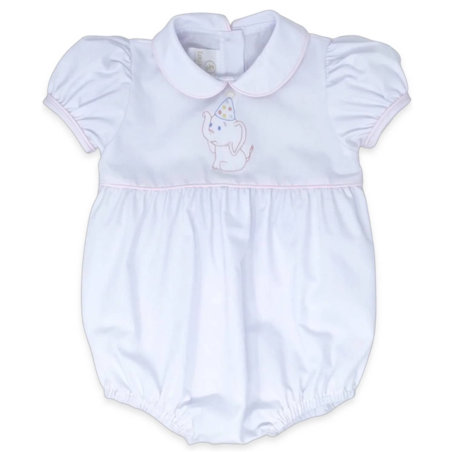 Lullaby Set Girls Charleston Bubble Onesies in white elephant - kids' item