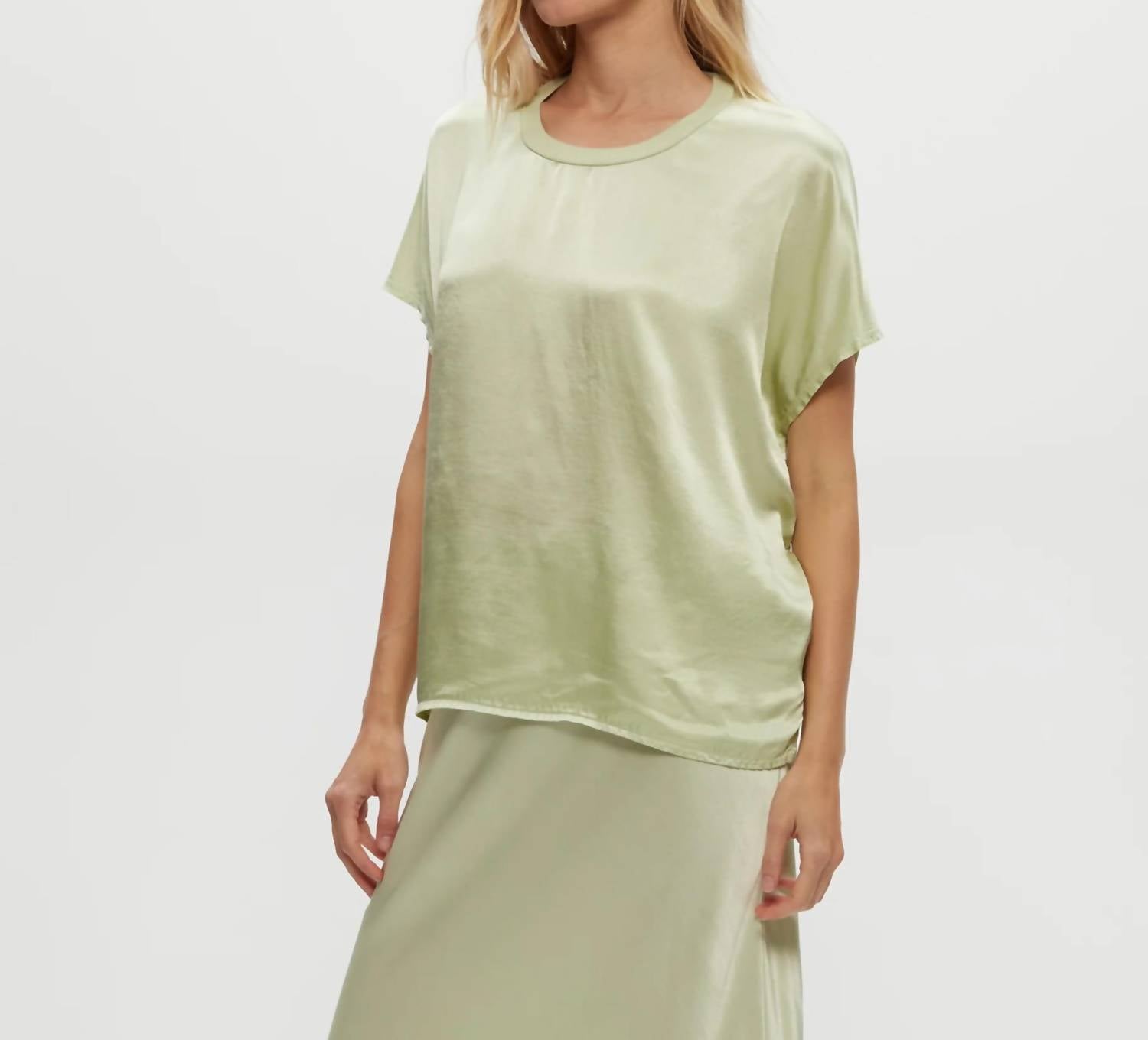 Michael Stars Satin Flow Tee in celery - women's t-shirt