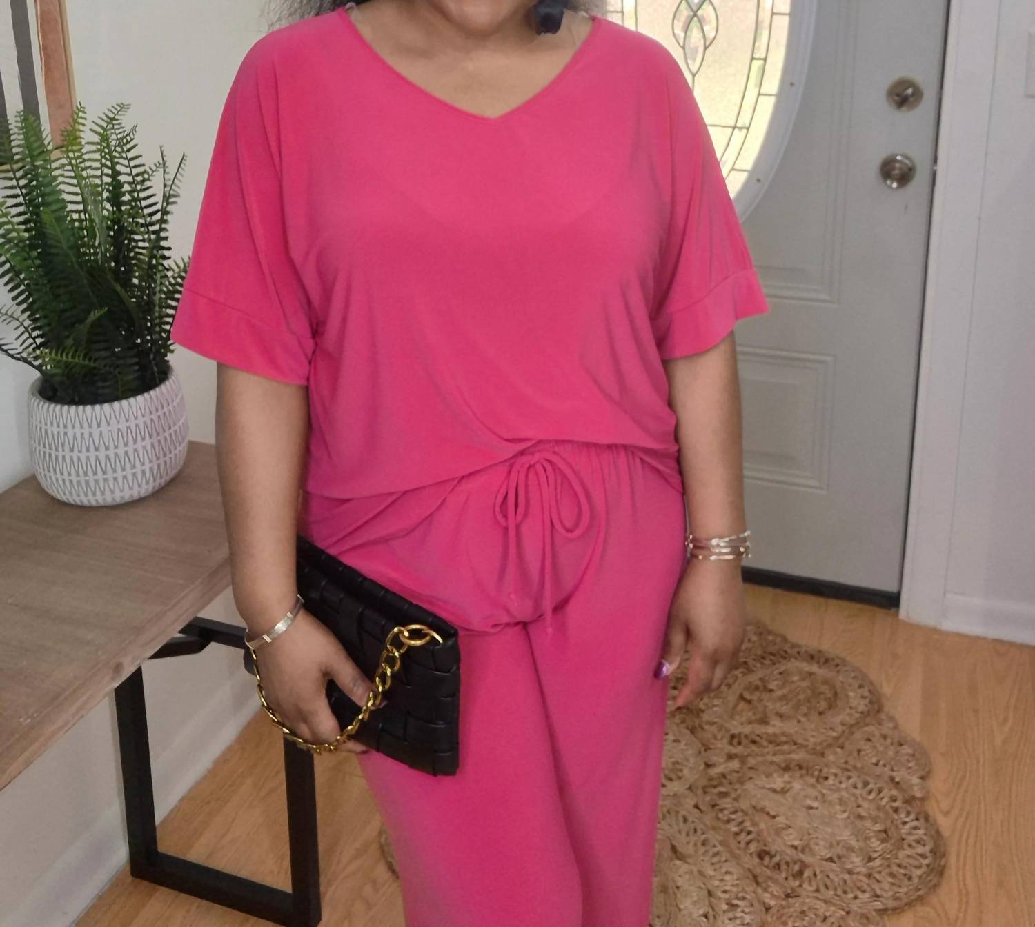Dear Scarlett - V-neckline Tunic Top And Pant Travel Set
