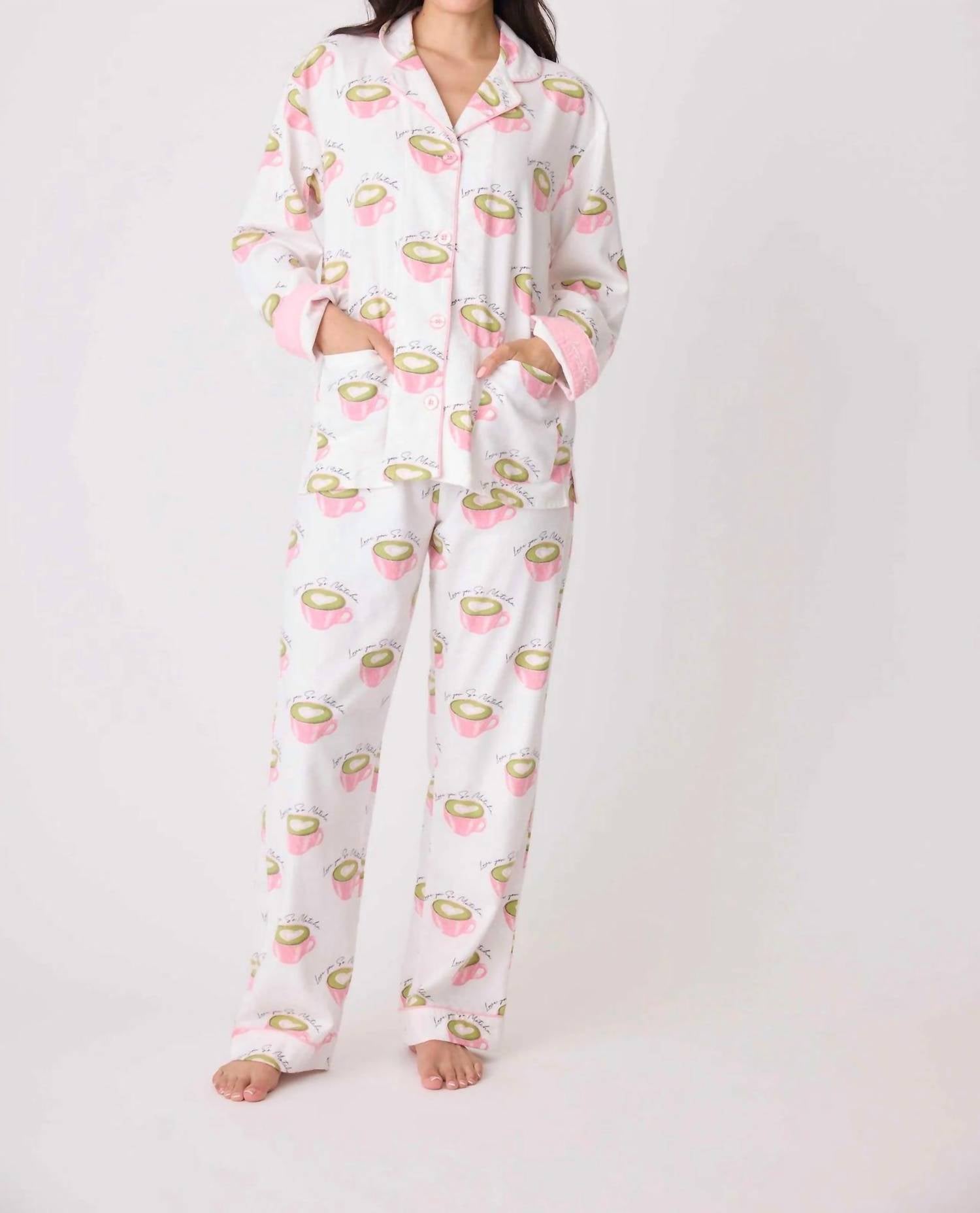 Pj Salvage - Flannels Love You So Matcha Pajama Set