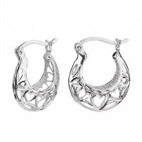 Gold & Honey - Women's Heart Filigree Hoop Earrings And Pendant Necklace Set