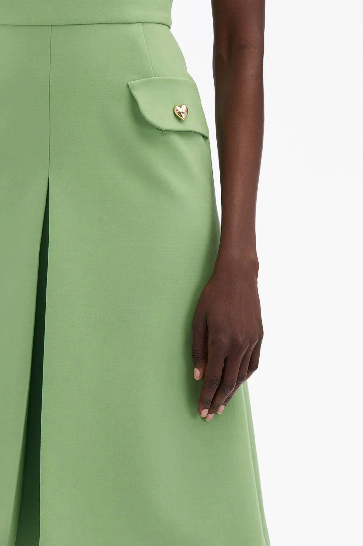 Oscar De La Renta - Sleeveless Inverted Button Dress