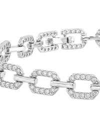 Allyanna Gifts - Women's Moissanite Pave Oval Link Bracelet