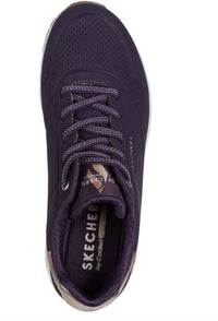 Skechers Women's Uno-shimmer Away Shoes in dark purple - women's sneaker - detail view