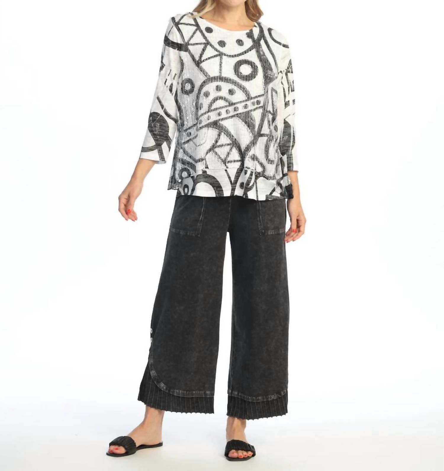 Jess & Jane - Windmill Design Mesh Tunic Top