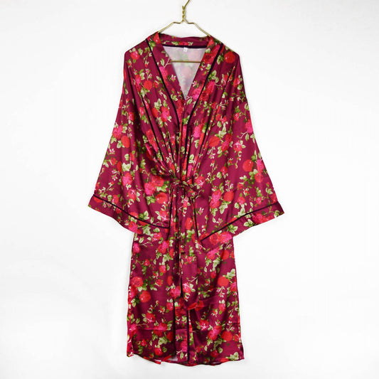 Floral Satin Robe