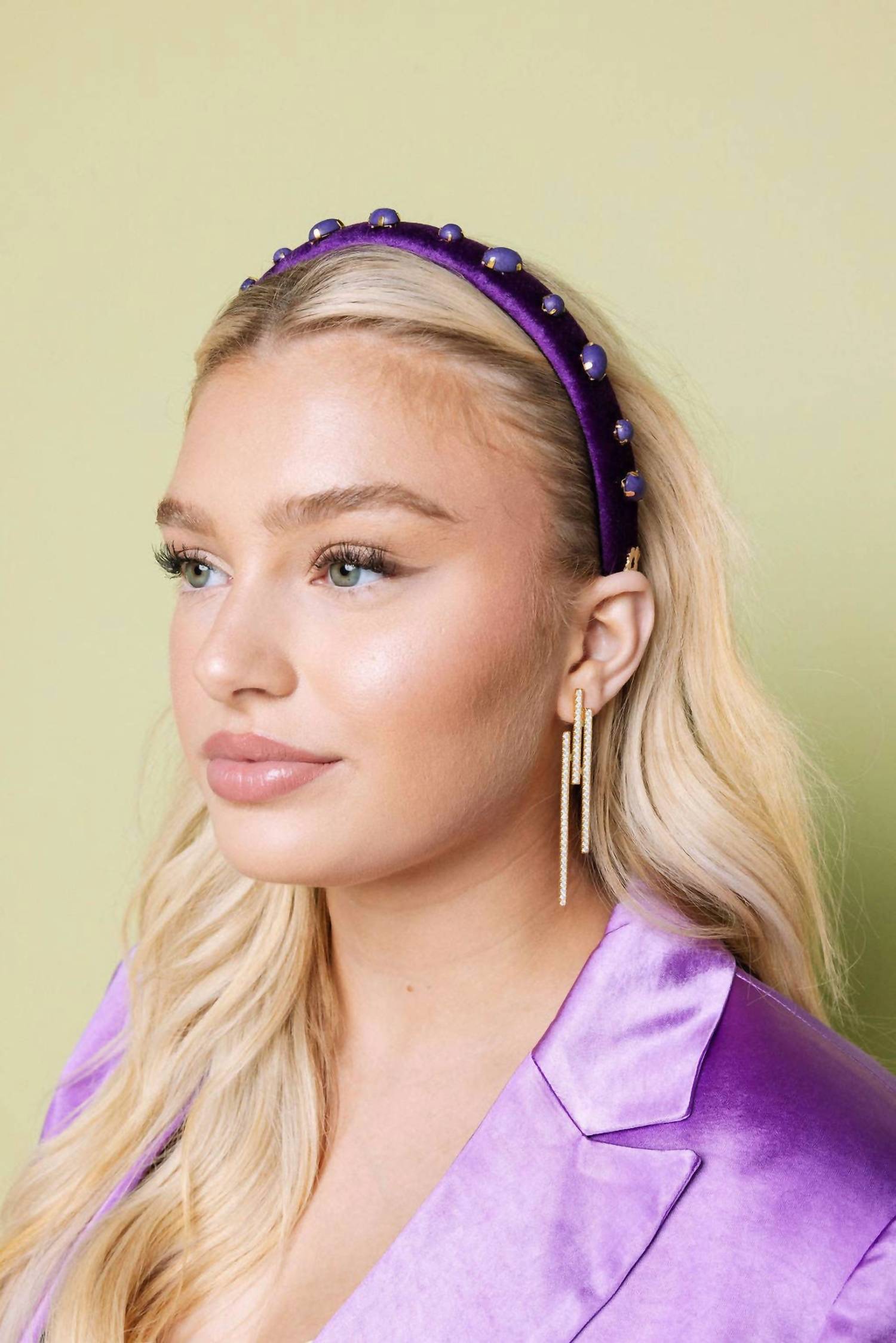 Hello Edie - Velvet Ultra Slim Embellished Headband