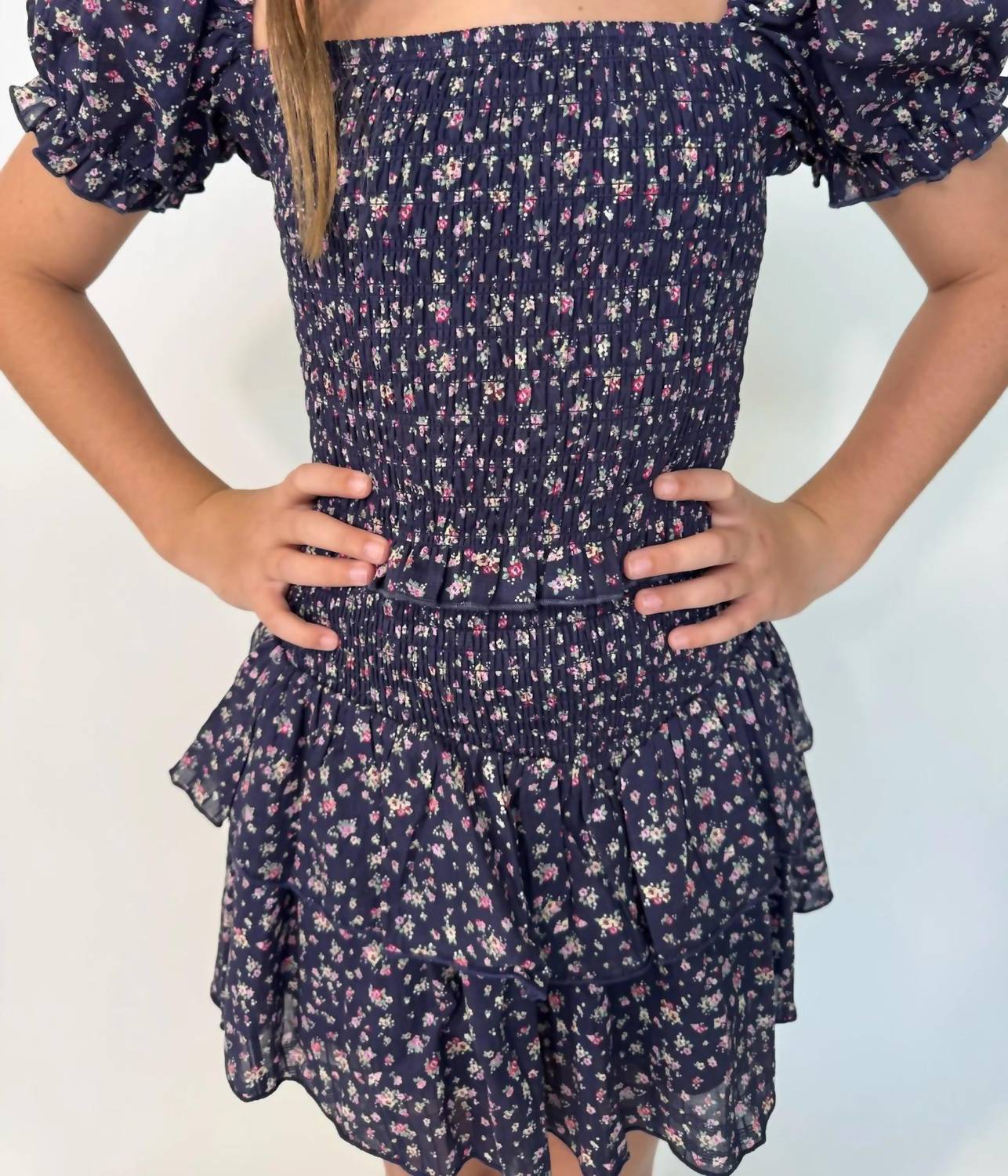 Katie J NYC Girls Marlee Top in midnight ditsy - kids' t-shirt - view 4