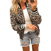 Supreme Fashion Women's Long Sleeve Bomber Jacket in leopard print - women's jacket - alternate view