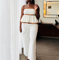 Ee:Some - Santorini Collection Ric Rac Straight-leg Pants