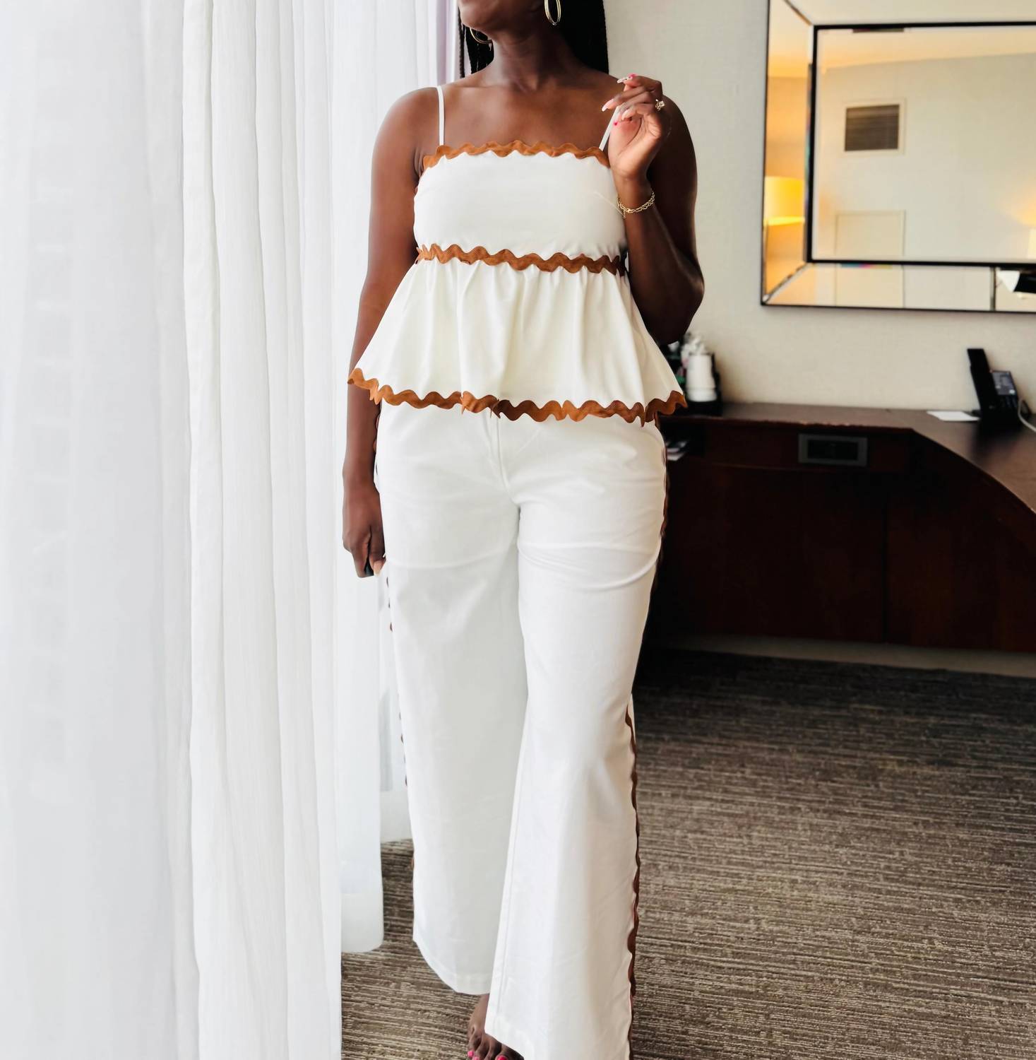 Ee:Some - Santorini Collection Ric Rac Straight-leg Pants