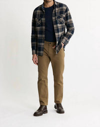 JACHS NEW YORK Brawny Flannel Shirt & Thermal Long Sleeve Tee - 2-pack in navy plaid brawny - men's shirt - alternate view