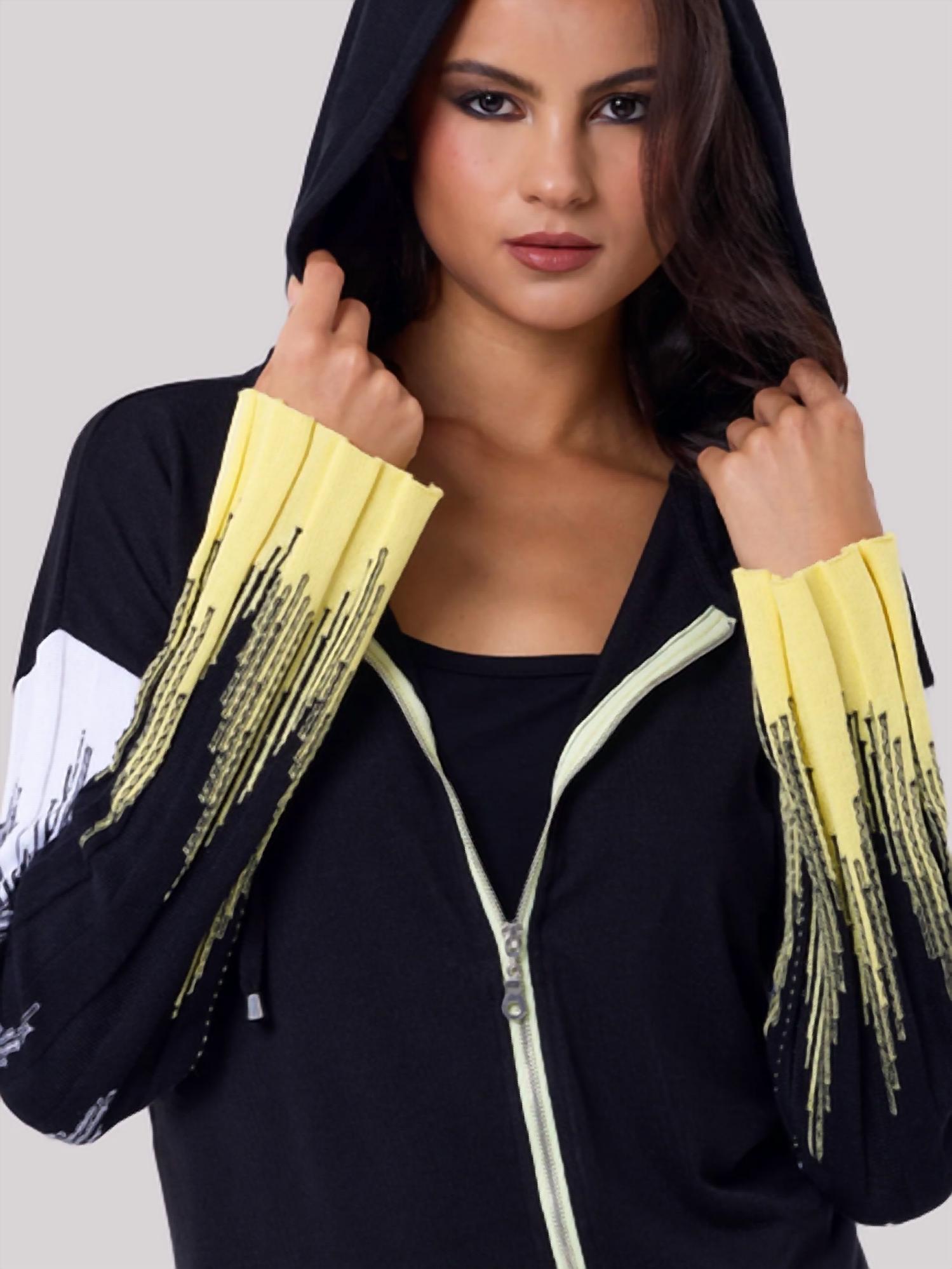 Angel Apparel - Knit Zip Up Hoodie With Ribbed Sleeves