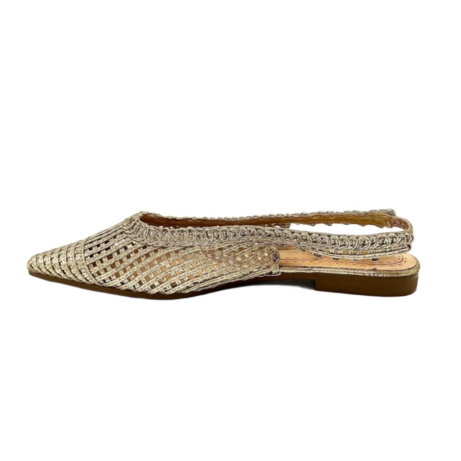 Exe Women's Sling-back Flat Shoes in gold - women's flats - view 4