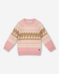 Deux Par Deux - Kid's Llama Jacquard Sweater