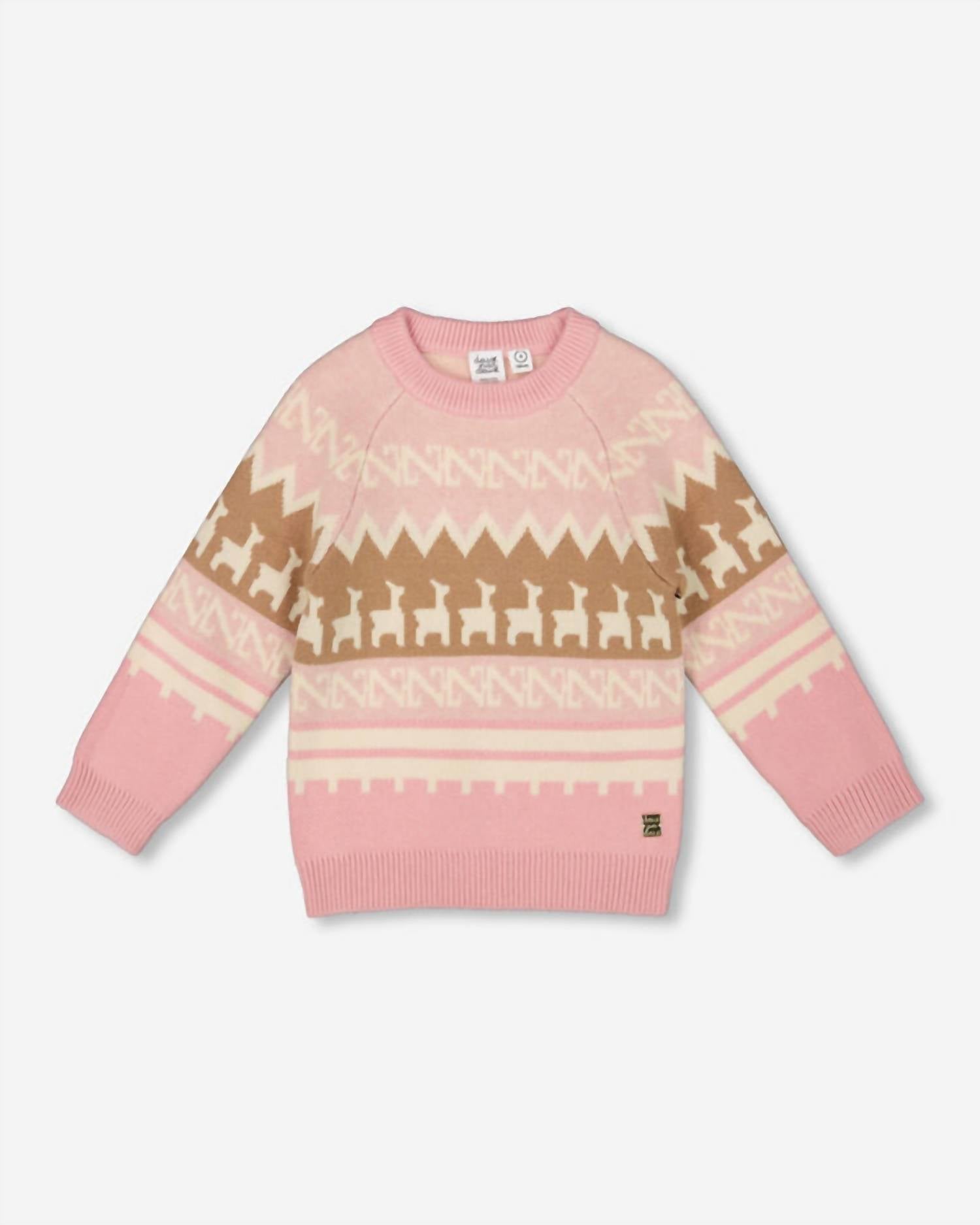 Deux Par Deux - Kid's Llama Jacquard Sweater