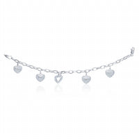 Diana M Jewels - 1.50cts Pave Heart Charm Diamond Bracelet