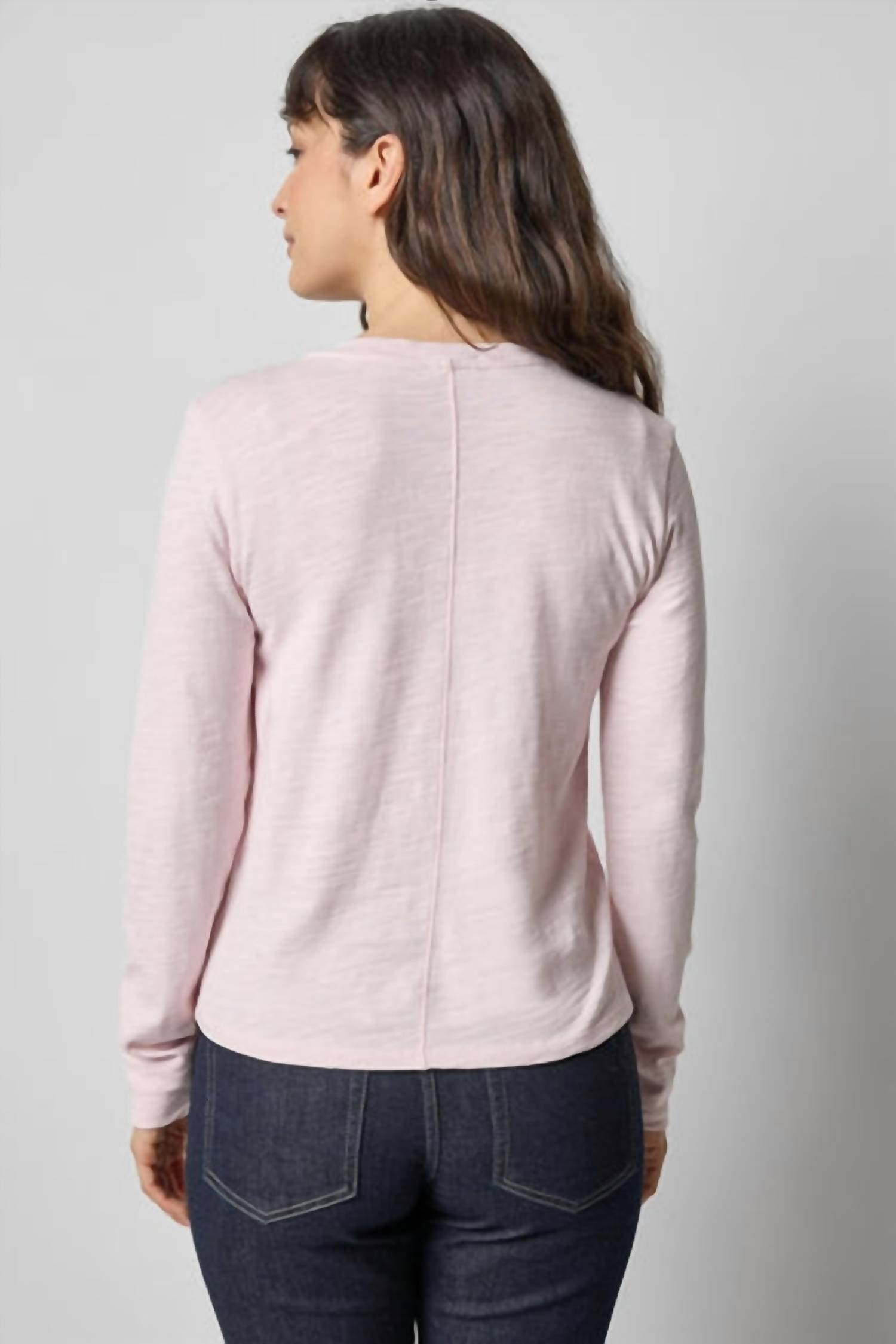 Lilla P - Long Sleeve Self Trim V-neck Tee