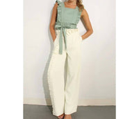 Mulla - Pleated Long Elastic Waist Pants