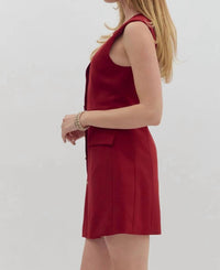 Entro - Women's Solid Sleeveless Mini Dress