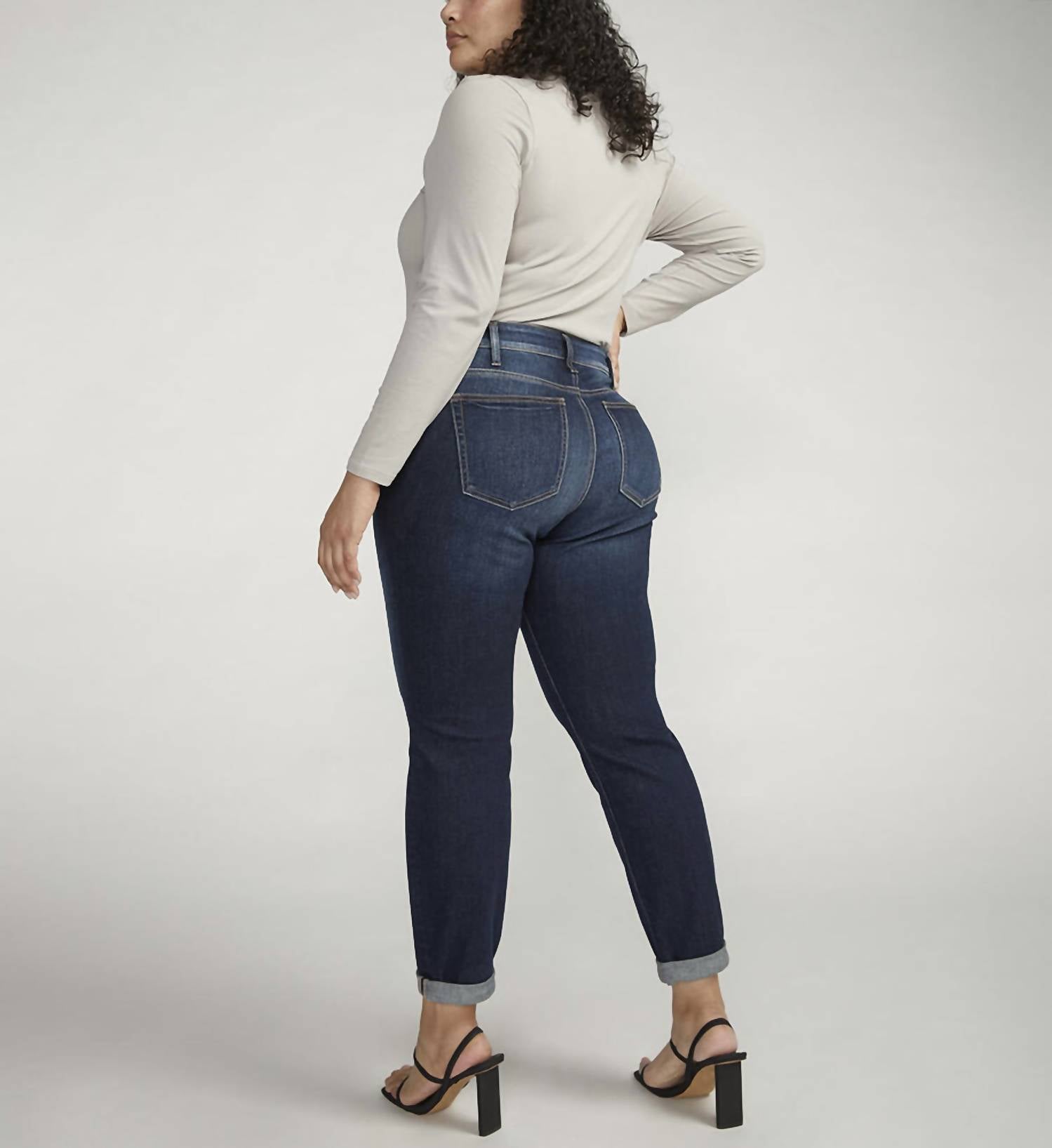 Silver Jeans Co Boyfriend Mid Rise Jeans - Plus in indigo - women's jeans - alternate view