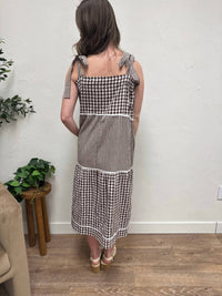Wishlist - Lightweight Everyday Gingham Tiered Midi Dress