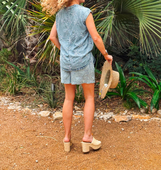Ivy Jane - Denim Palm Short