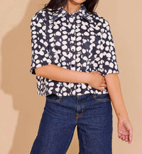 Alden Adair Remi Crop Button-down Top in stingray - women's shirt
