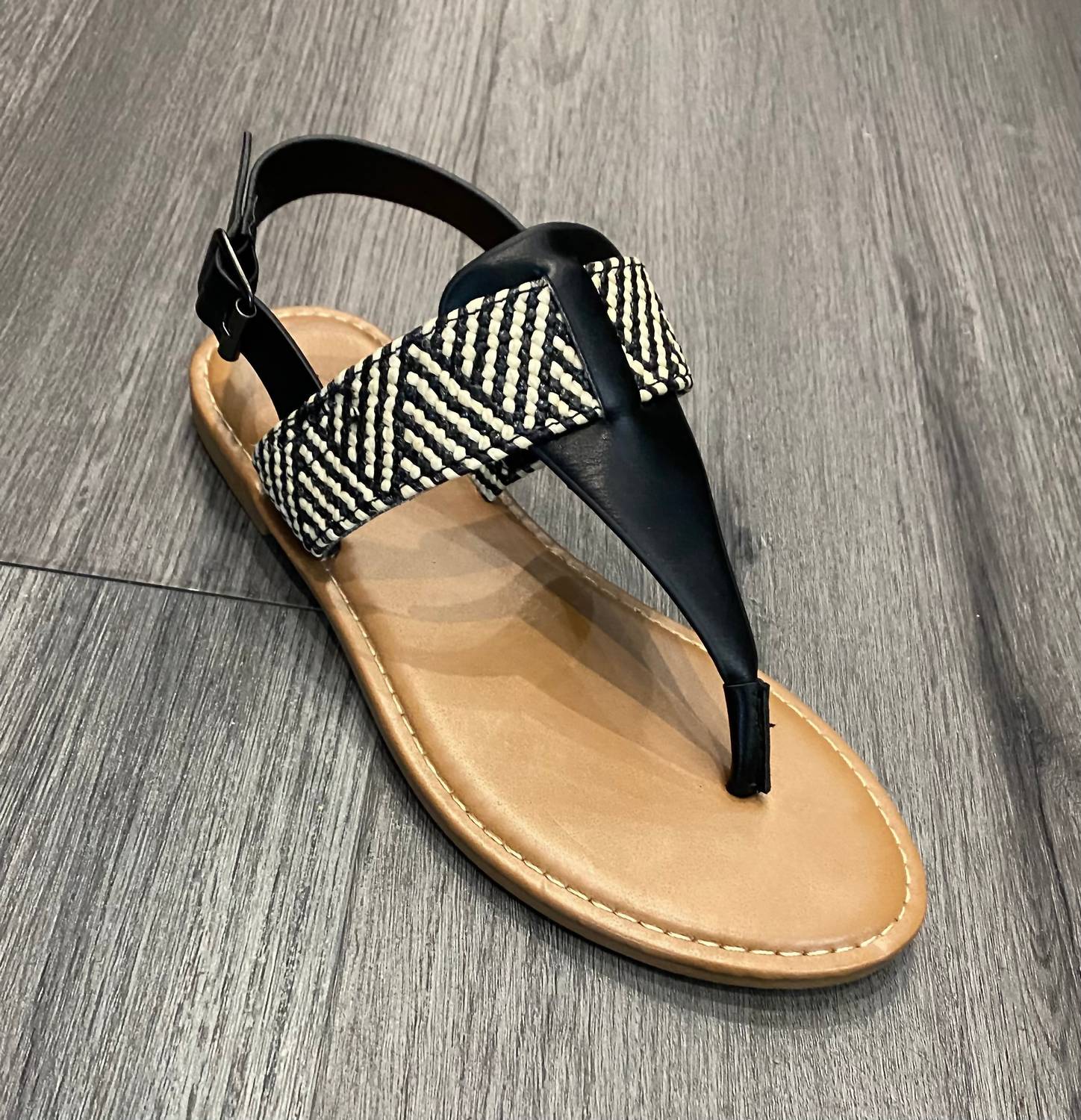 Pierre Dumas - Women's Open Toe Raffia Trim Sandal
