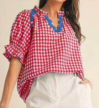 Anniewear - Gingham Ric-Rac Top