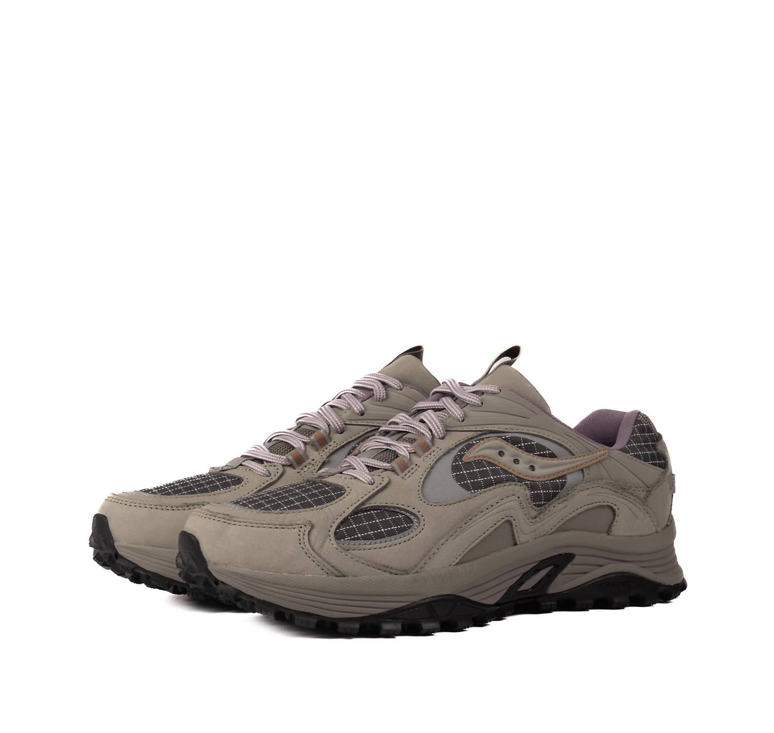 SAUCONY Men's Grid Aura X Sneakers in grey agave - men's sneaker - alternate view