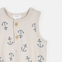 Petit Lem - Boy's Sleeveless Anchor Bodysuit
