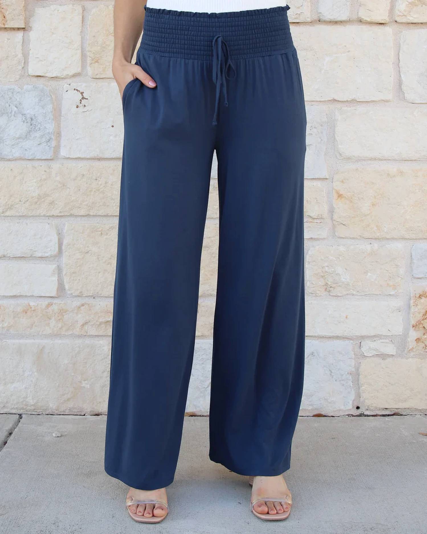 Grace And Lace - Smocked Wide Leg Pant
