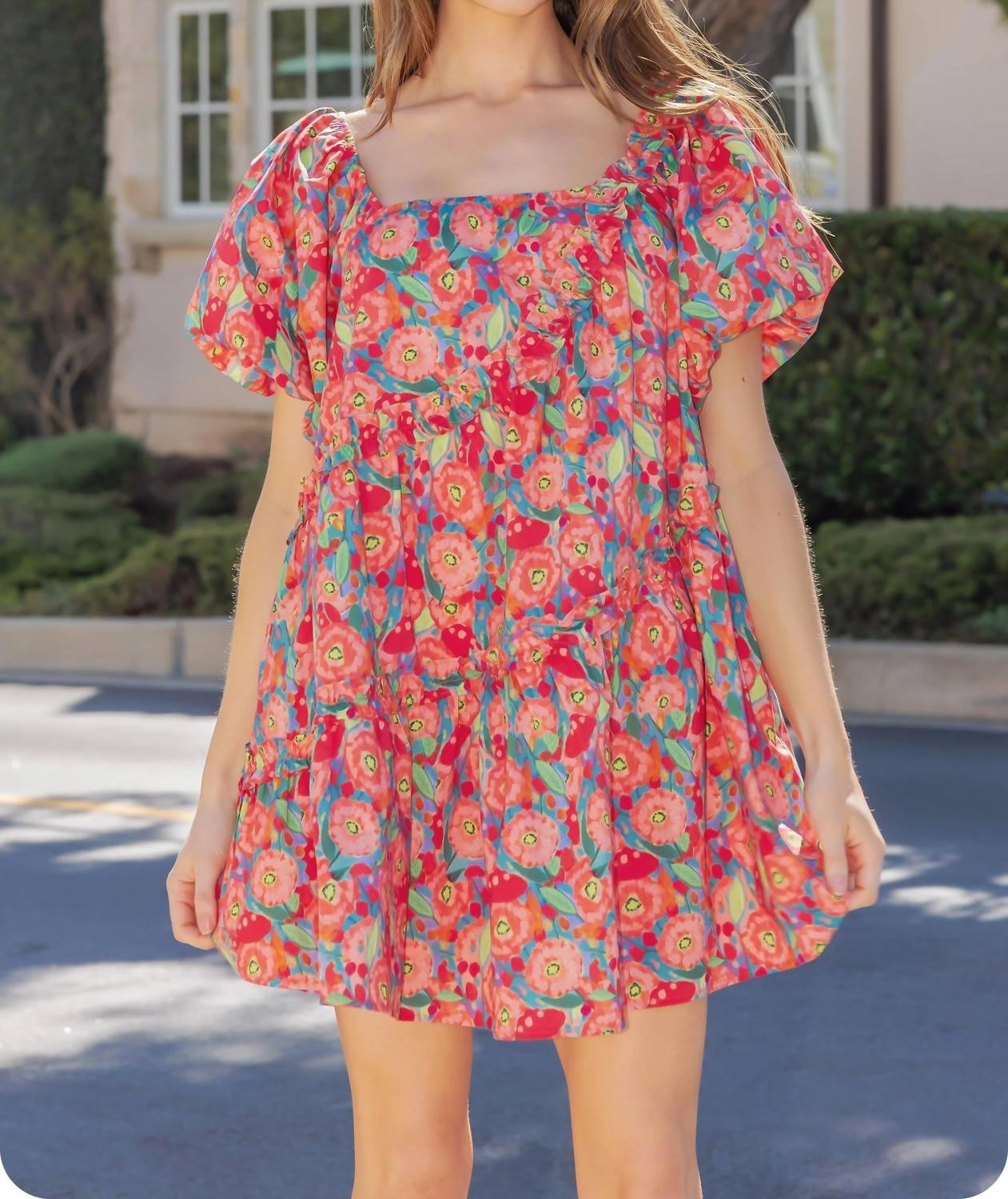Strut & Bolt - Poppy Asymmetric Floral Sundress