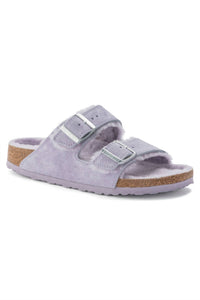 BIRKENSTOCK Women's Arizona Shearling Suede Narrow Sandals in purple fog - women's sandal