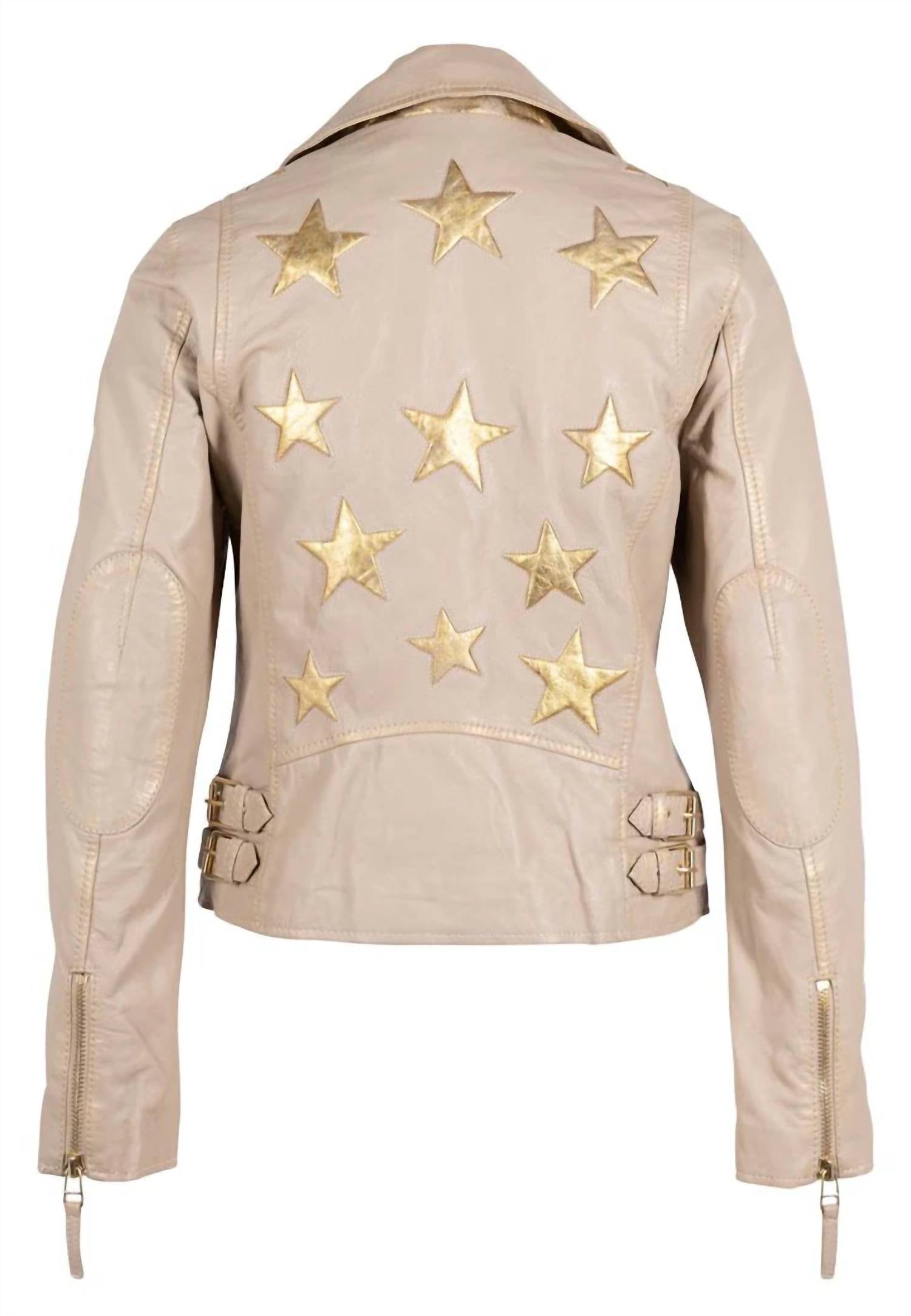 Mauritius - Christy Rf Star Detail Leather Jacket