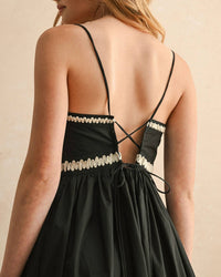 Miou Muse - Patch Detailed Embroidered Midi Dress