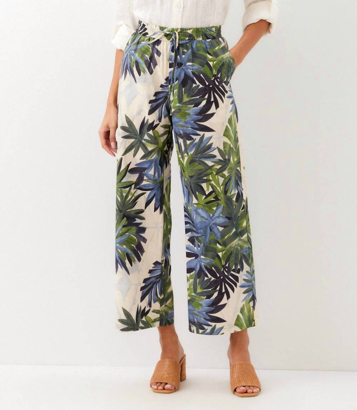 Karen Kane - Drawstring Tropical Print Pants