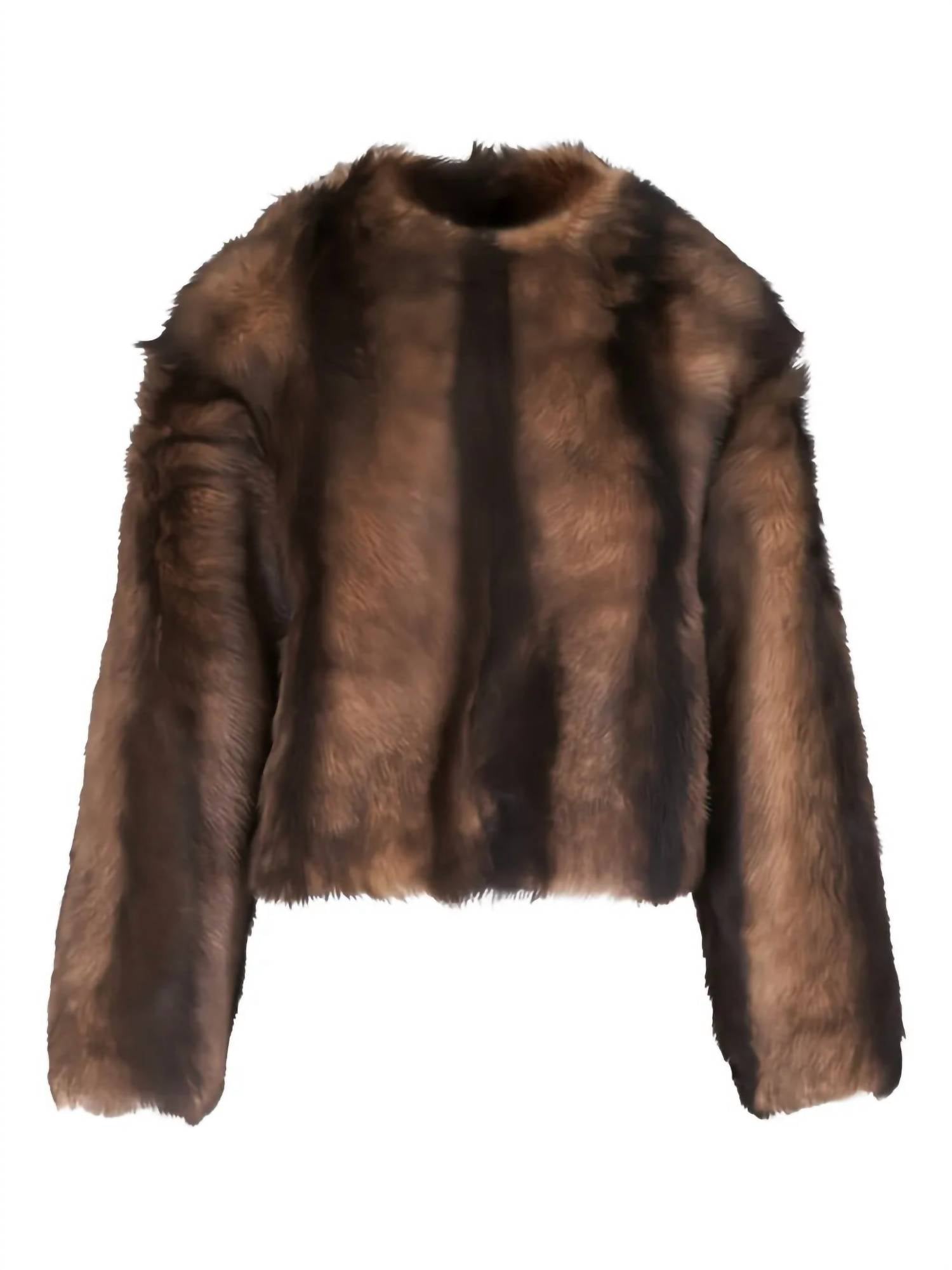 NILI LOTAN Elan Shearling Jacket in camel brown - women's jacket - view 5