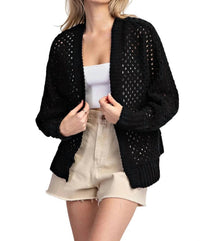 Ee:Some - Long Sleeve Crochet Cardigan
