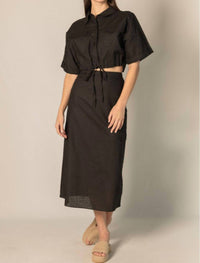 P.Cill - Linen Blend Utility Pocket Top