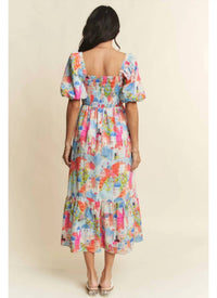 DAVI & DANI Uptown Night Out Maxi Dress in yellow cobalt - women's dress - detail view